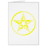 Yellow Pentagram Pentacle Card
