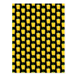 Yellow Peppers Pattern. On Black. postcards