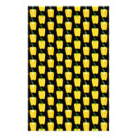 Yellow Peppers Pattern. On Black. stationery