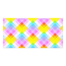 Yellow, Pink and Aqua Pattern. Photo Card