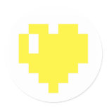 Yellow Pixel Heart sticker