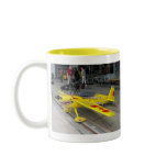 Yellow plane mug