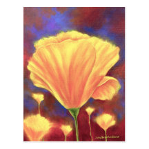 Yellow Poppies Painting Art - Multi Postcard