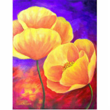 Yellow Poppy Flower Painting Art Photo Sculpture