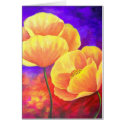 Yellow Poppy Flower Painting - Multi cards