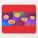 Yellow Poppy Flower Painting - Multi mousepads