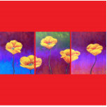 Yellow Poppy Flower Painting - Multi photo sculptures