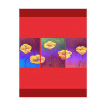 Yellow Poppy Flower Painting - Multi