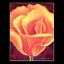 Yellow Poppy Flower Painting - Multi postcards