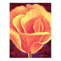 Yellow Poppy Flower Painting - Multi Postcard
