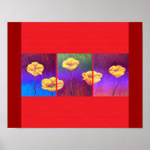 Yellow Poppy Flower Painting - Multi