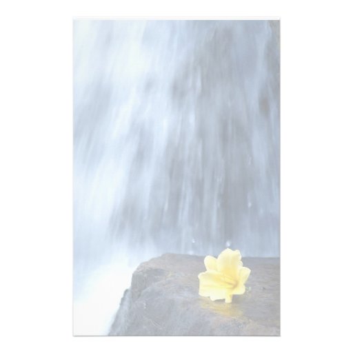 Yellow Primrose at Waterfall Personalized Stationery