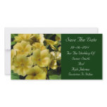 Yellow Primrose Flower Wedding Save The Date photo cards
