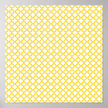 Yellow Quatrefoil Pattern Posters
