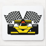 YELLOW RACE CAR mousepads