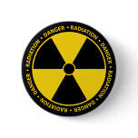 Yellow Radiation Symbol Button