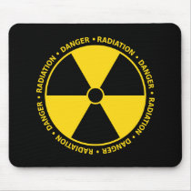 Yellow Radiation Symbol Mousepad