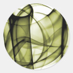 Yellow Rainbow Wave 2 Round Stickers