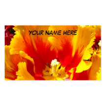 Yellow Red Business Cards Tulip Flower Unique