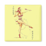 Yellow Retro Sexy Joker #1 Refrigerator Magnet