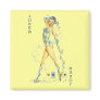 Yellow Retro Sexy Joker #3 Refrigerator Magnet