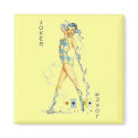Yellow Retro Sexy Joker #3 magnets