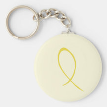 Yellow Ribbon Customisable Keychain