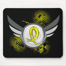 Yellow Ribbon With Wings Endometriosis Mouse Pad