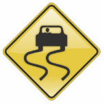 Yellow road sign photo sculptures