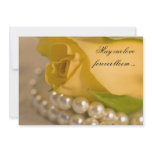 Yellow Rose and Pearls Wedding Invitation