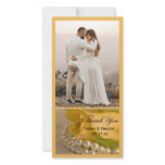 Yellow Rose and Pearls Wedding Thank You photo cards