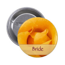 Yellow Rose Bride Button