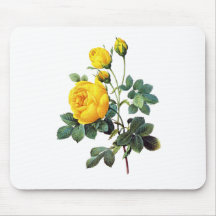 Yellow Rose by Pierre Joseph Redoute Mousepads