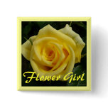 Yellow Rose Flower Girl Pins