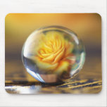 Yellow Rose In A Glass Ball mousepads