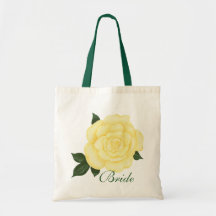Yellow Rose Wedding, Bride Tote Bags