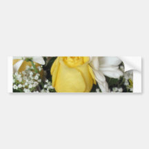 Yellow Rose white daisies Bumper Sticker