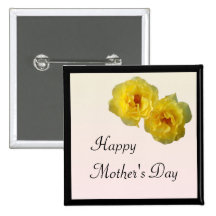 Yellow Roses Mothers Day Buttons