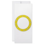 Yellow round frame rack cards