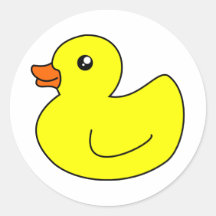 Yellow Rubber Duck Round Sticker