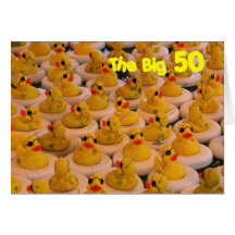 Yellow Rubber Ducks 50th Birthday Funny Card