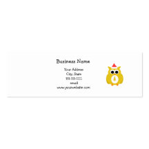 Yellow santa owl business cards