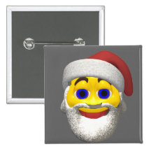 Yellow santa smilie pins