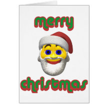 Yellow santa smilie with merry christmas card