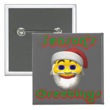 Yellow santa smilie with season greetings buttons
