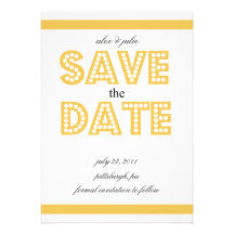yellow save the date announcements
