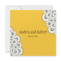 Yellow Save the Date Wedding Announcement