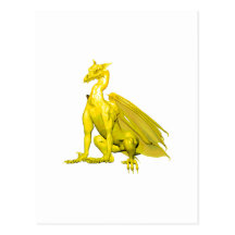 Yellow Sitting Dragon Postcards