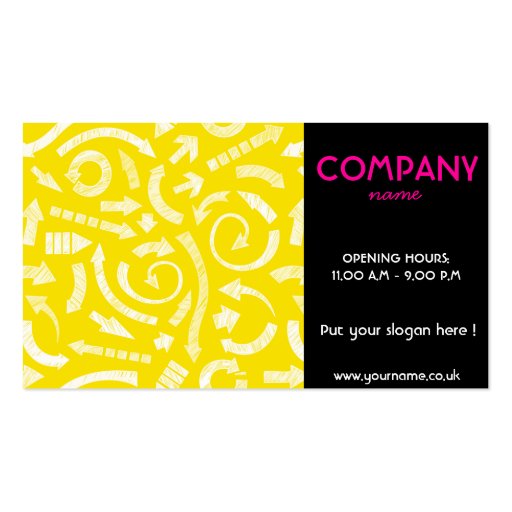 Yellow Sketchy Arrows Business Card