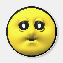 Yellow smiley blowing a kiss magnets